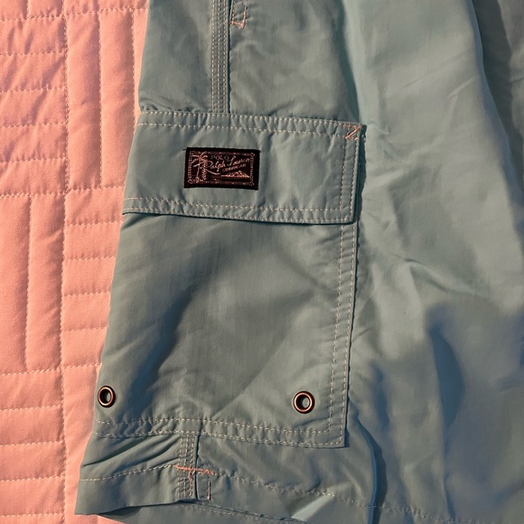 New w Tags Polo Ralph Lauren Men’s Light Aqua Blue XL Swim Trunks w Mesh - Picture 4 of 5